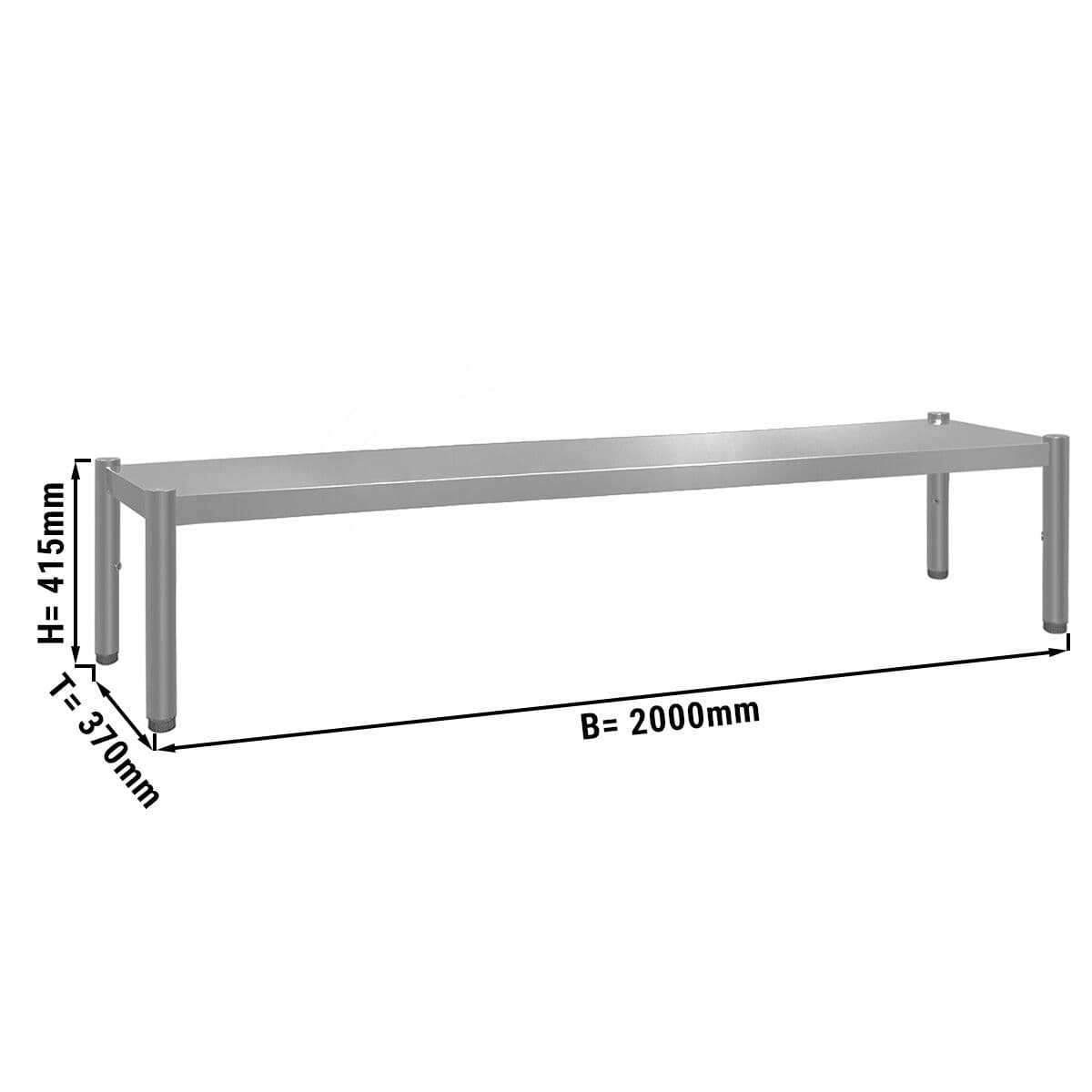 Aufsatzbord ECO - 2000x370mm - mit 1 Etage - Höhe: 415mm