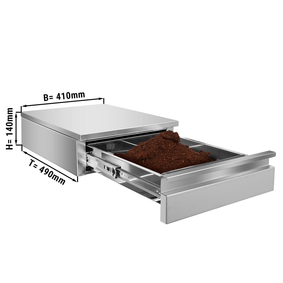 Kaffeesatzschublade - Einzeln - 410x490x140mm - mit Abklopfer