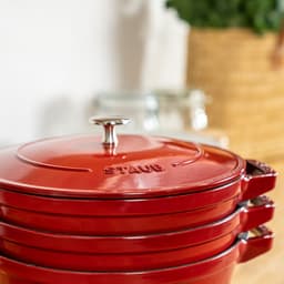 STAUB | STACKABLE SET - Kochtopfset - 3-tlg - Ø 240mm - Gusseisen - Kirsch-Rot