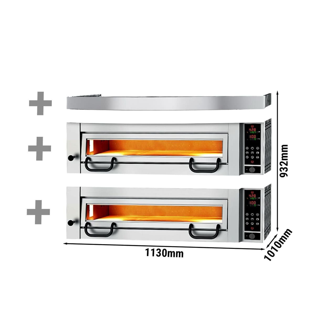 Elektro Pizzaofen Power - 4+4x 34cm - Digital - inkl. Haube