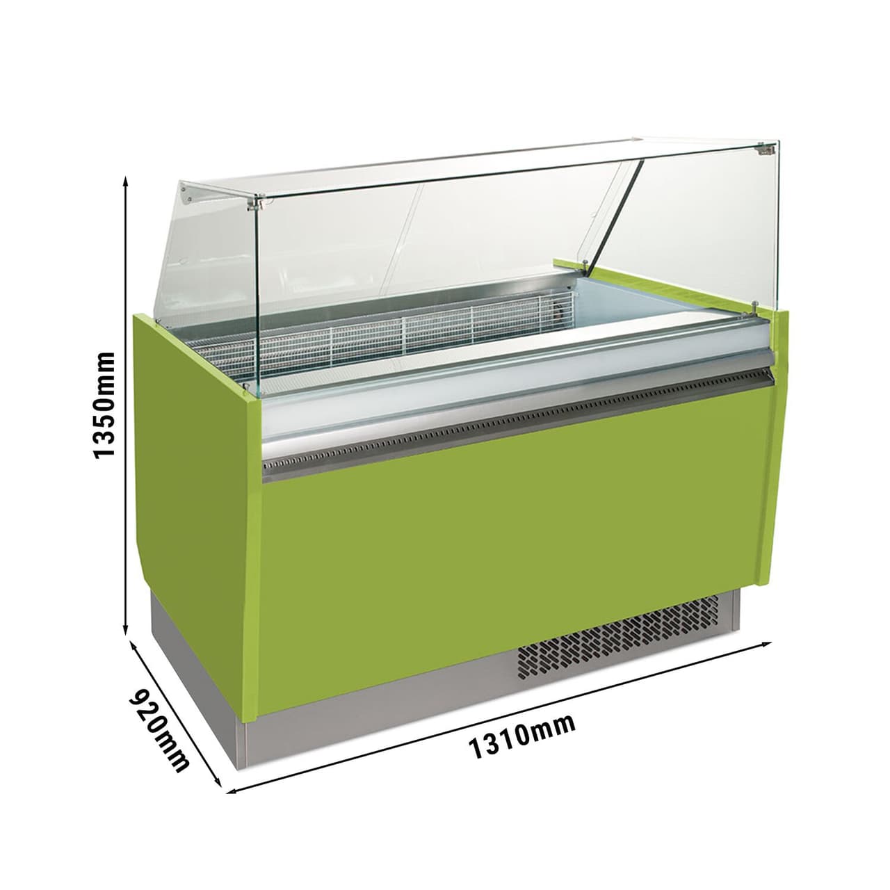 Eistheke LIAM - 1310mm - Statisch - für 10+10x 5 Liter Eisbehälter - Hellgrün