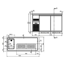 Biertheke Premium PLUS - 1550x700mm - 1 Tür & 2 Schubladen