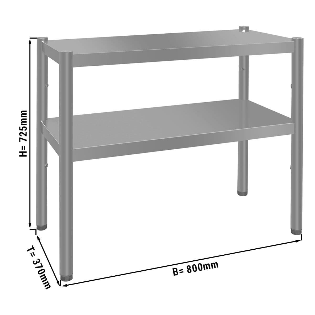 Aufsatzbord ECO - 800x370mm - mit 2 Etagen - 0,7 m hoch