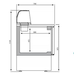 Saladette Premium PLUS - 978mm - 2 Türen - mit Glasaufsatz für 5x GN 1/6