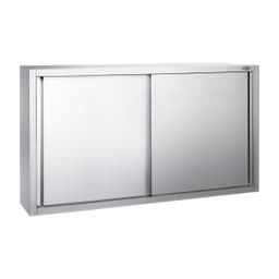 Edelstahl Wandhängeschrank PREMIUM - 1600x400mm - mit Schiebetür - 1000mm hoch