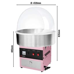 Zuckerwattemaschine - Ø 520mm - 950 Watt - Rosa - inkl. Spuckschutz