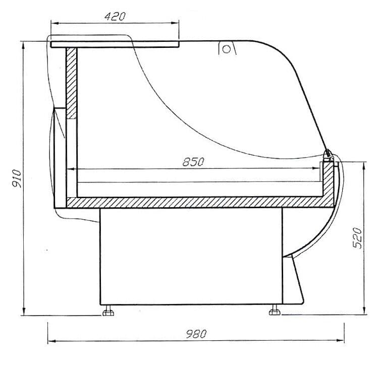 Kassentisch - 1100mm - mit Beleuchtung