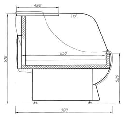 Kassentisch - 1100mm - mit Beleuchtung