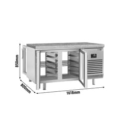 Bäckereikühltisch Premium PLUS - 1618x800mm - mit Durchreiche & Granitarbeitsplatte