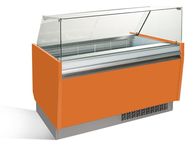 Eistheke LIAM - 1560mm - Statisch - für 13+13x 5 Liter Eisbehälter - Orange