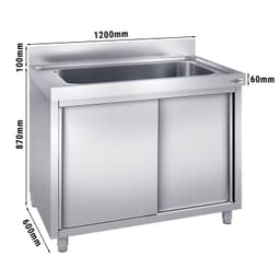 Topfspülschrank - 1200x600mm - mit 1 Becken