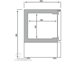 Mini Tiefkühlschrank Edelstahl Premium PLUS - 95 Liter - mit 1 Glastür