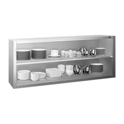 Edelstahl Wandhängeschrank PREMIUM - 1600x400mm - ohne Schiebetür - 650mm hoch