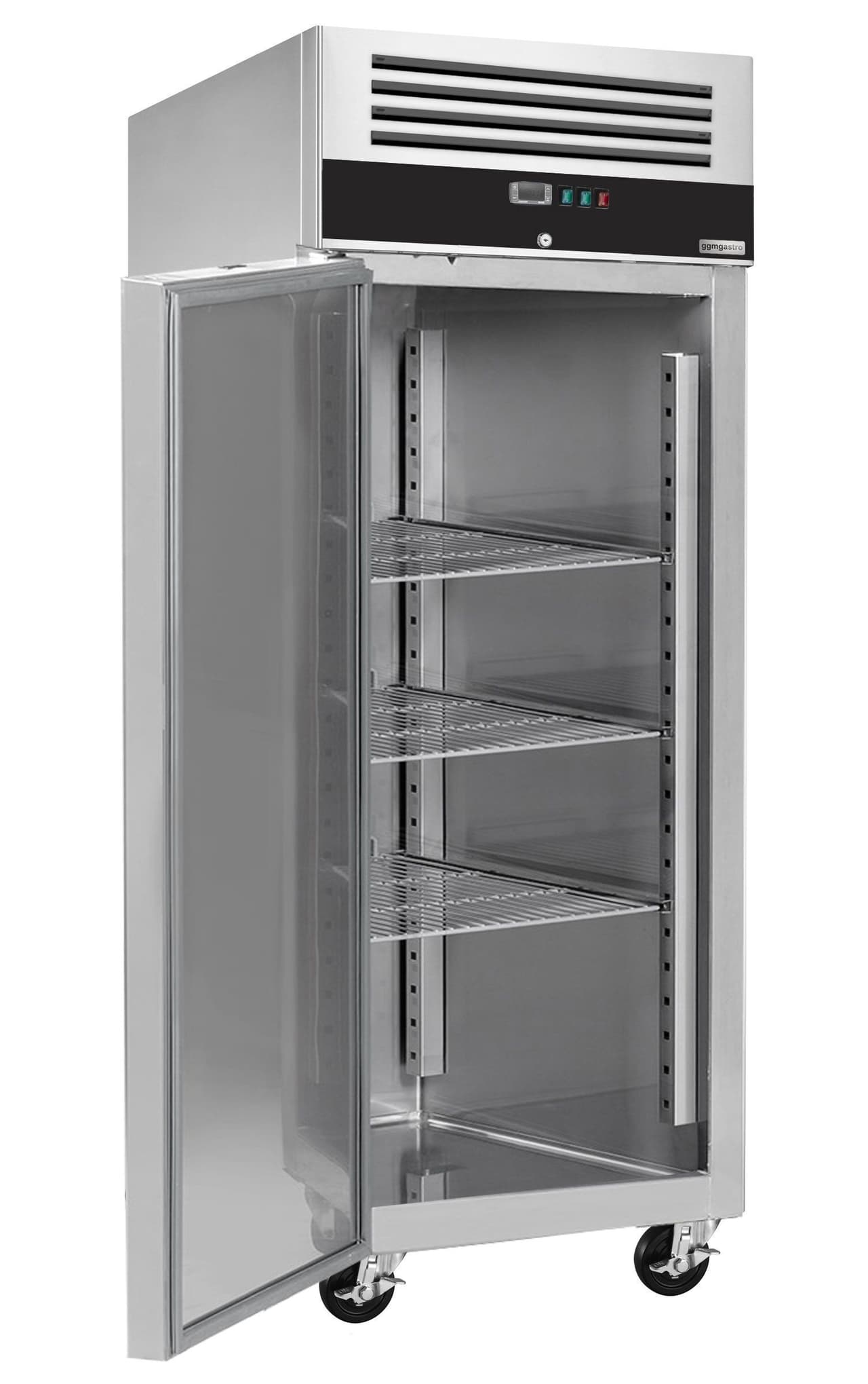 Bäckerei-Tiefkühlschrank Edelstahl PREMIUM - EN 60x80 - 600 Liter - 1 Tür, Schienen & Tragroste