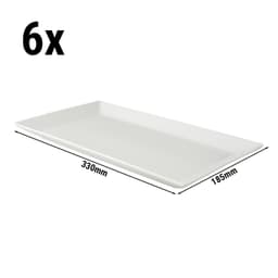 (6 Stück) WHITE DELIGHT - Platte - 330x185mm- Weiß