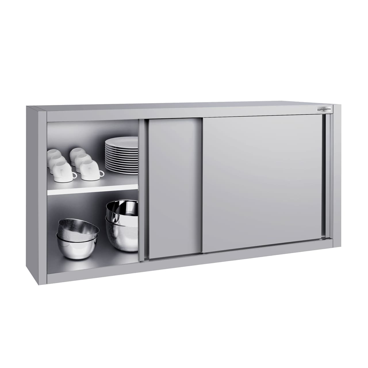 Edelstahl Wandhängeschrank ECO - 1400x400mm - mit Schiebetür - 650mm hoch