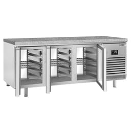 Bäckereikühltisch Premium PLUS - 2185x800mm - mit Durchreiche & Granitarbeitsplatte