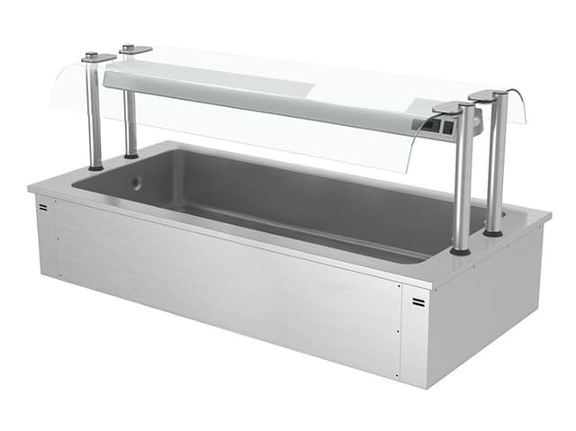 Einbau Eiswanne - 1,8m - 5x GN 1/1 - mit Glas-Hustenschutz