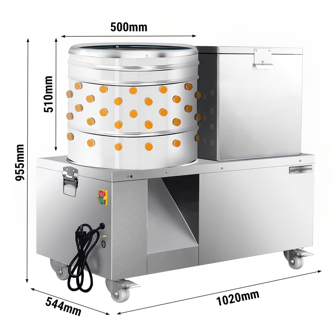 2-in-1 Rupfmaschine und Brühkessel für Geflügel - Trommel Ø 55 cm