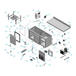 Tiefkühltisch Premium PLUS - 1468x600mm - mit 2 Türen & mit Aufkantung