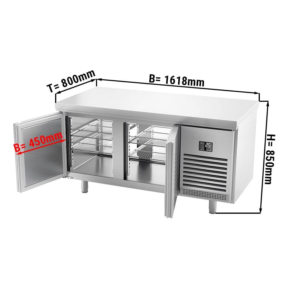 Bäckereikühltisch Premium PLUS - 1618x800mm - mit Durchreiche