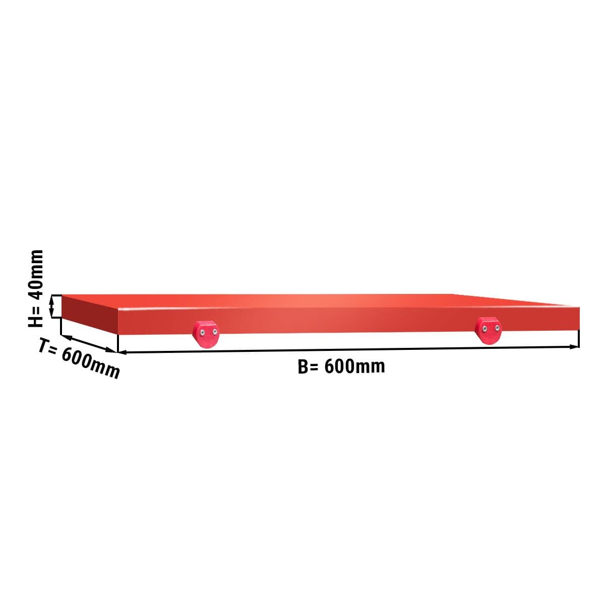 Schneideplatte für Arbeitstisch - 600x600mm - Rot