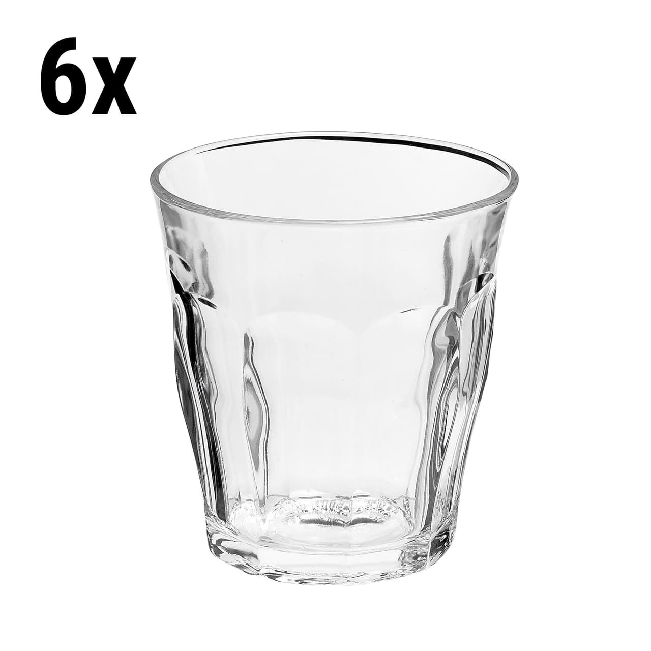 (6 Stück) Duralex Allzweck Trinkglas - PICARDIE - 310 ml - Transparent