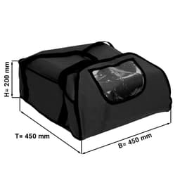 Pizzabag / Isoliertasche - für 5 Pizzakartons 43x43cm - Schwarz