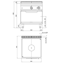 Gas Glühplattenherd - 13 kW - inkl. Gasbackofen - 7,8 kW