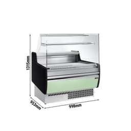 Kühltheke - 990mm - 1 Ablage - Frontblende Hellgrün