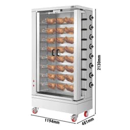 Elektro Hähnchengrill - 26,4kW -  mit 8 Spießen für bis zu 48 Hähnchen