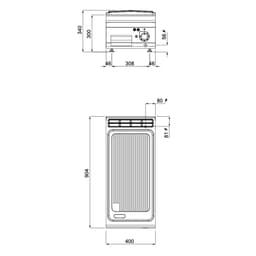 Elektro Bratplatte - 6,6 kW - Gerillt