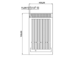 Gas Lavasteingrill - 5,5 kW - Grillrost neigbar - inkl. Unterbau mit 1 Tür