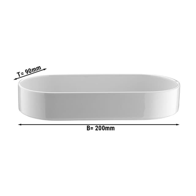 (6 Stück) PERA Weiß - Dessert-/ Salatschale - Oval - Ø 20 cm