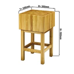 Hackblock aus Akazienholz - 500x500mm