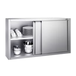 Edelstahl Wandhängeschrank PREMIUM - 1400x400mm - mit Schiebetür - 800mm hoch