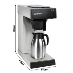 Filterkaffeemaschine - 2 Liter Tank - 2kW - inkl. Isolierkanne 1,6 Liter und Warmhalteplatte