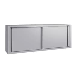 Edelstahl Wandhängeschrank ECO - 2000x400mm - mit Schiebetür - 650mm hoch