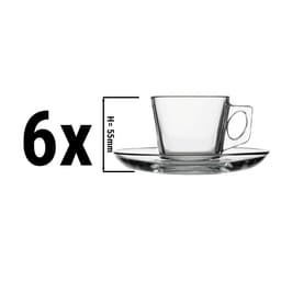 (6 Stück) Espressotasse & Untertasse - AQUA - 80 ml