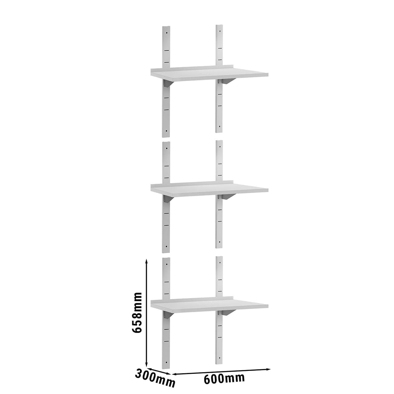 Wandborde ECO - 600x300mm - mit 3 Etagen