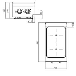 Induktionsherd - 7 kW - 2 Kochfelder