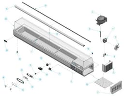 Kühlaufsatzvitrine Premium PLUS - 2300x353mm - 11x GN 1/4