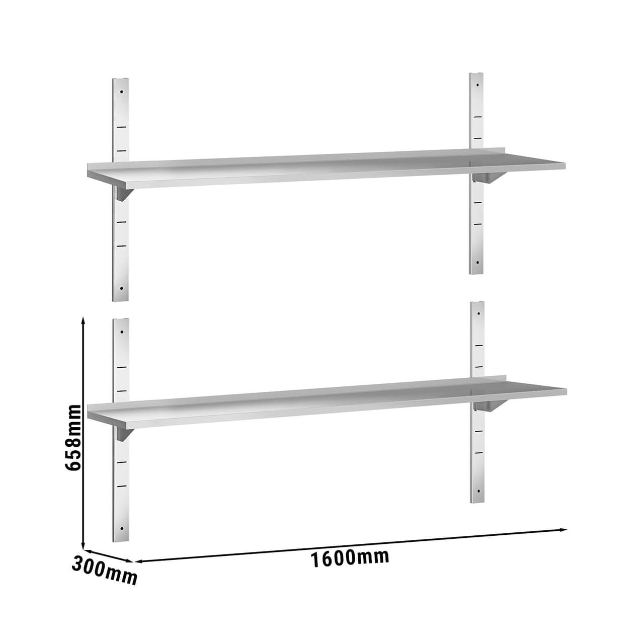 Wandborde PREMIUM - 1600x300mm - mit 2 Etagen