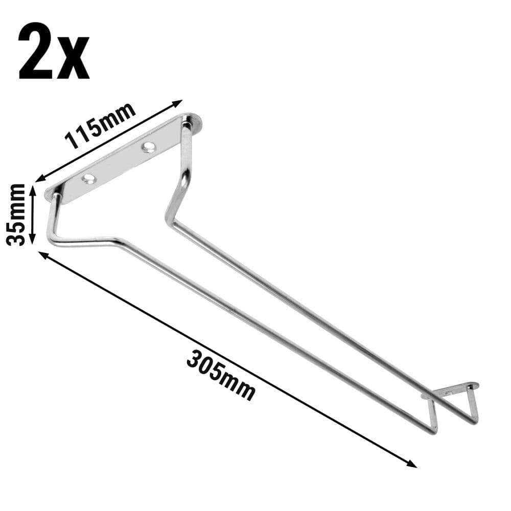 (2 Stück) Glas-Hängeregal - Bar Professional - 30 x 11 cm - silber