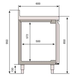 Bar- & Getränkekühltisch Premium PLUS - 1468x700mm - mit 2 Glastüren &  Aufkantung