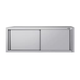 Edelstahl Wandhängeschrank ECO - 2000x400mm - mit Schiebetür - 650mm hoch