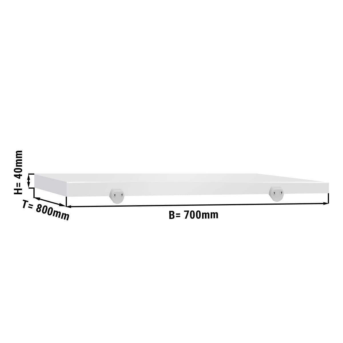 Schneideplatte für Arbeitstisch - 700x800mm - Weiß