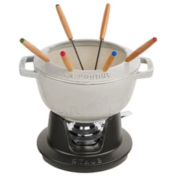 STAUB | SPECIALITIES - Fondue Set - Ø 200mm - Gusseisesn -Weisser Trüffel