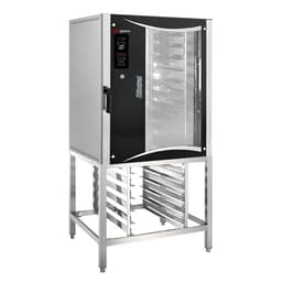 Bäckerei-Elektro-Kombidämpfer - Digital - 10x EN 80x40 - inkl. Untergestell mit Blechhalter & Waschsystem