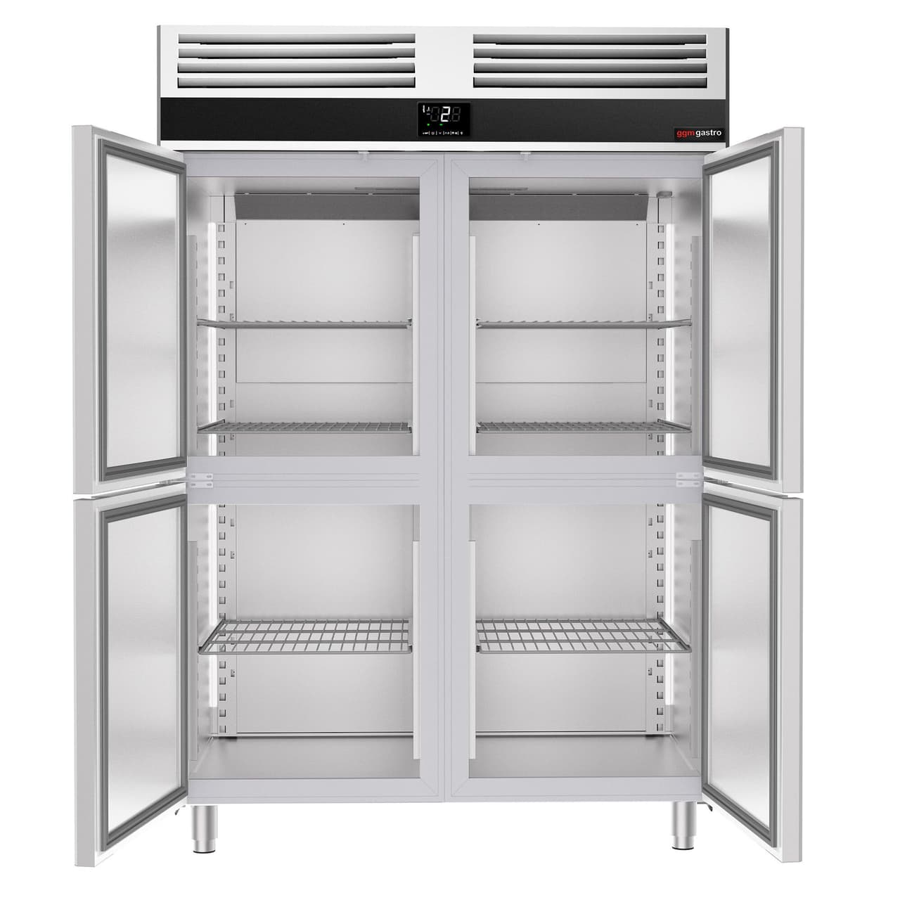 Kühlschrank Edelstahl PREMIUM - GN 2/1 - 1400 Liter - mit 4 Halbtüren